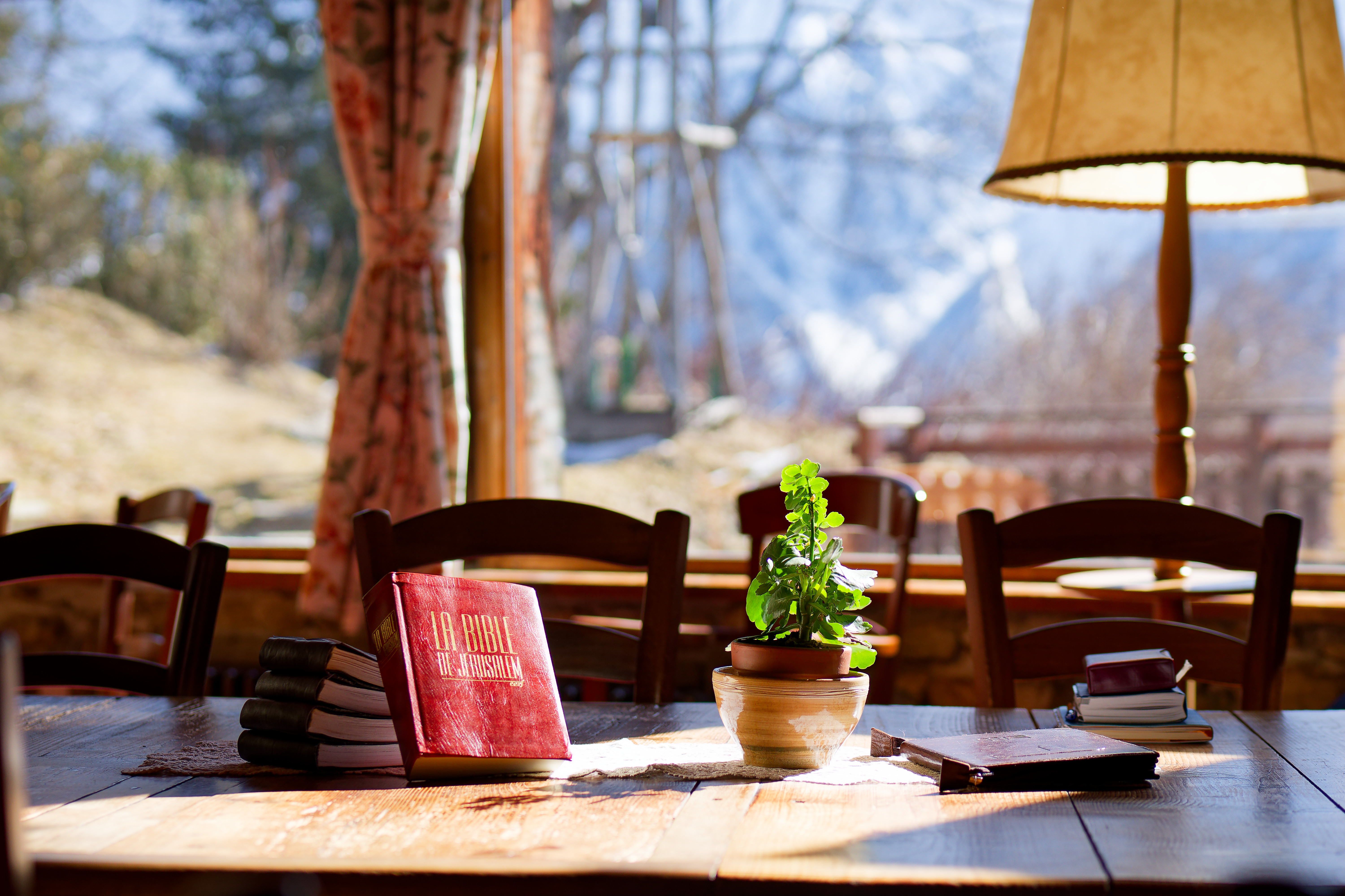 Étude de la Bible dans un cadre paisible
